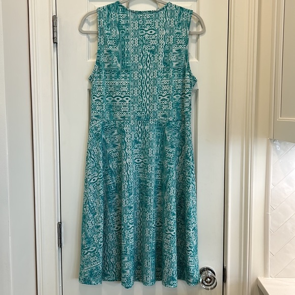 41 Hawthorn Teal Green and White Western Print Work or Casual Dress sz.L - Picture 6 of 8